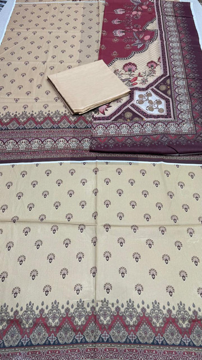 3 Peice Lawn Unstitched Suit -  D (07)