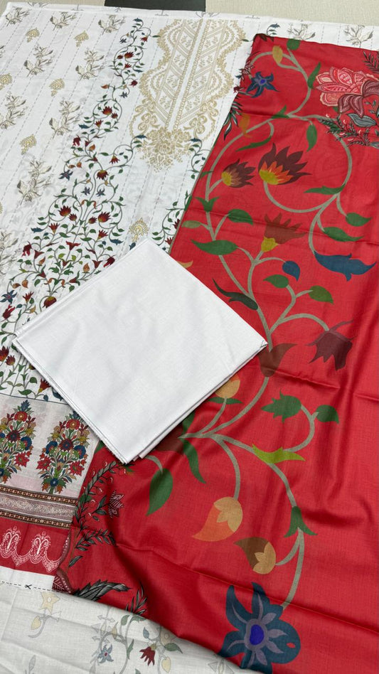 3 Peice Lawn Unstitched Suit -  D (06)