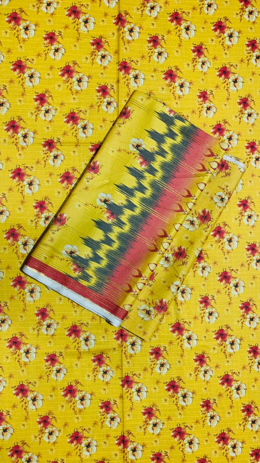 3Pcs Printed Dhanak Unstitched Suit