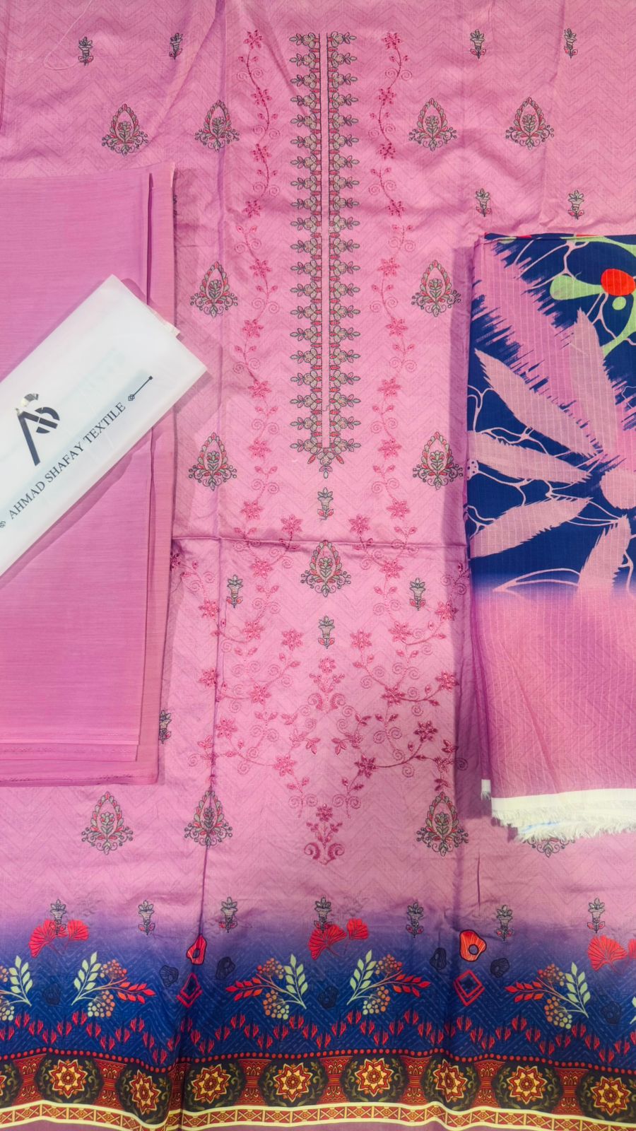 3Pc Viscose Embroidered Unstitched Suit