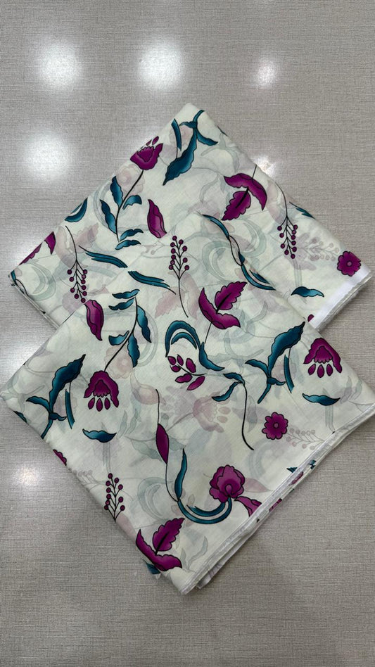 2Pc Supima Lawn Unstitched Suit #33136