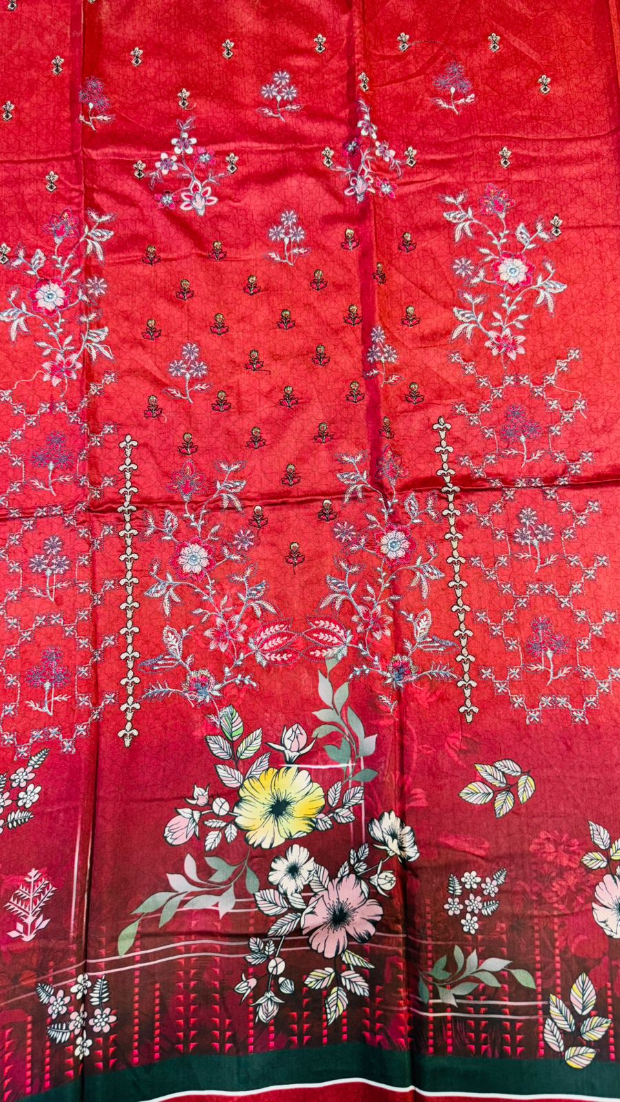 3Pc Viscose Embroidered Unstitched Suit