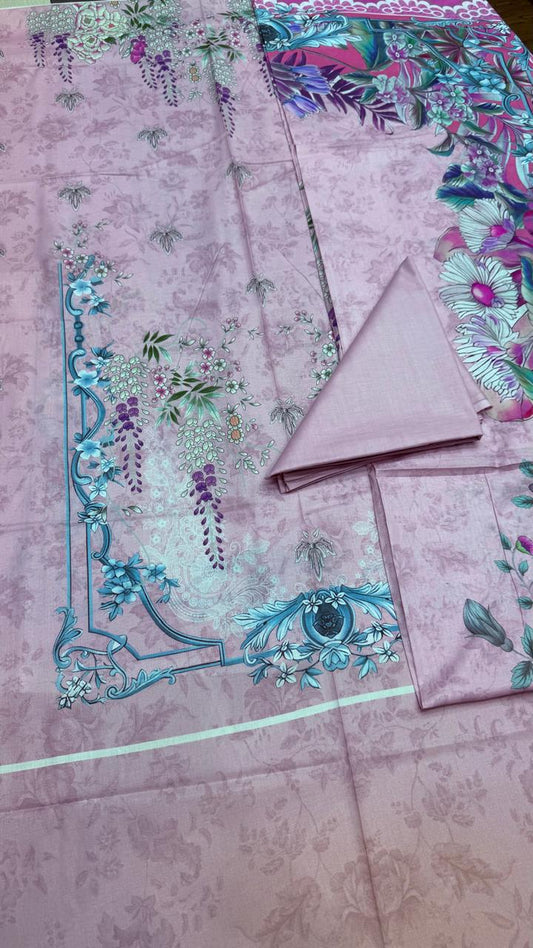 3 Peice Lawn Unstitched Suit -  D (08)
