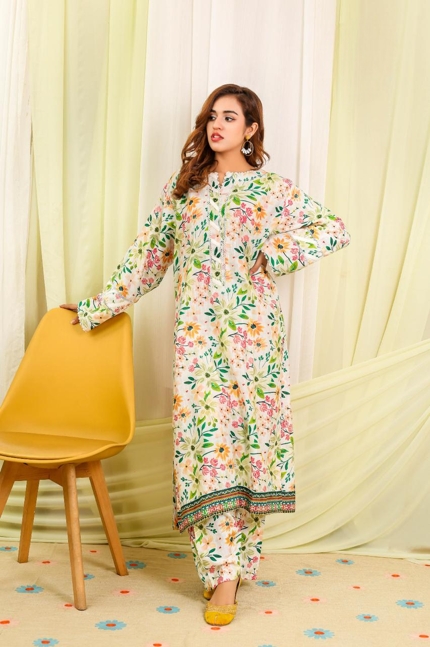 2Pc Nishat Khaddar Allover Unstitched Suit