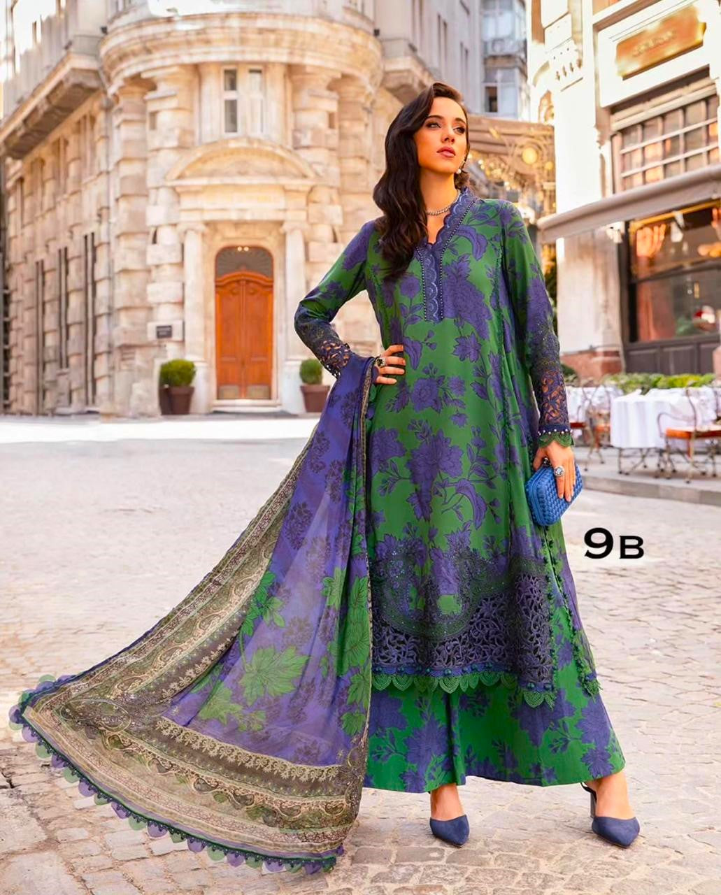 2Pc Maria.B Khaddar Allover Unstitched Suit