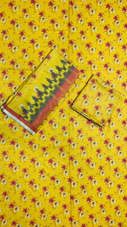 3Pcs Printed Dhanak Unstitched Suit